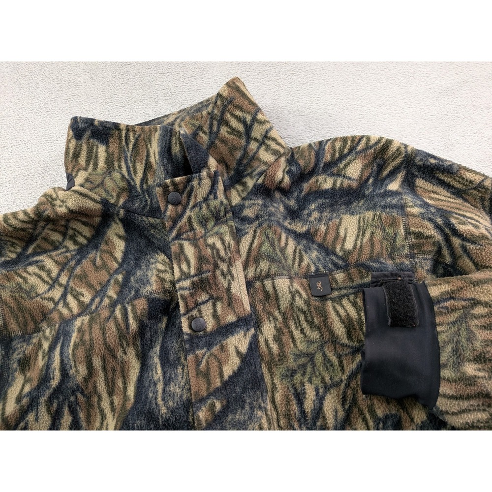 Vtg Browning Hydro Fleece Gore-Tex Camo Jacket Mens Medium 085016 Hunting Coat
